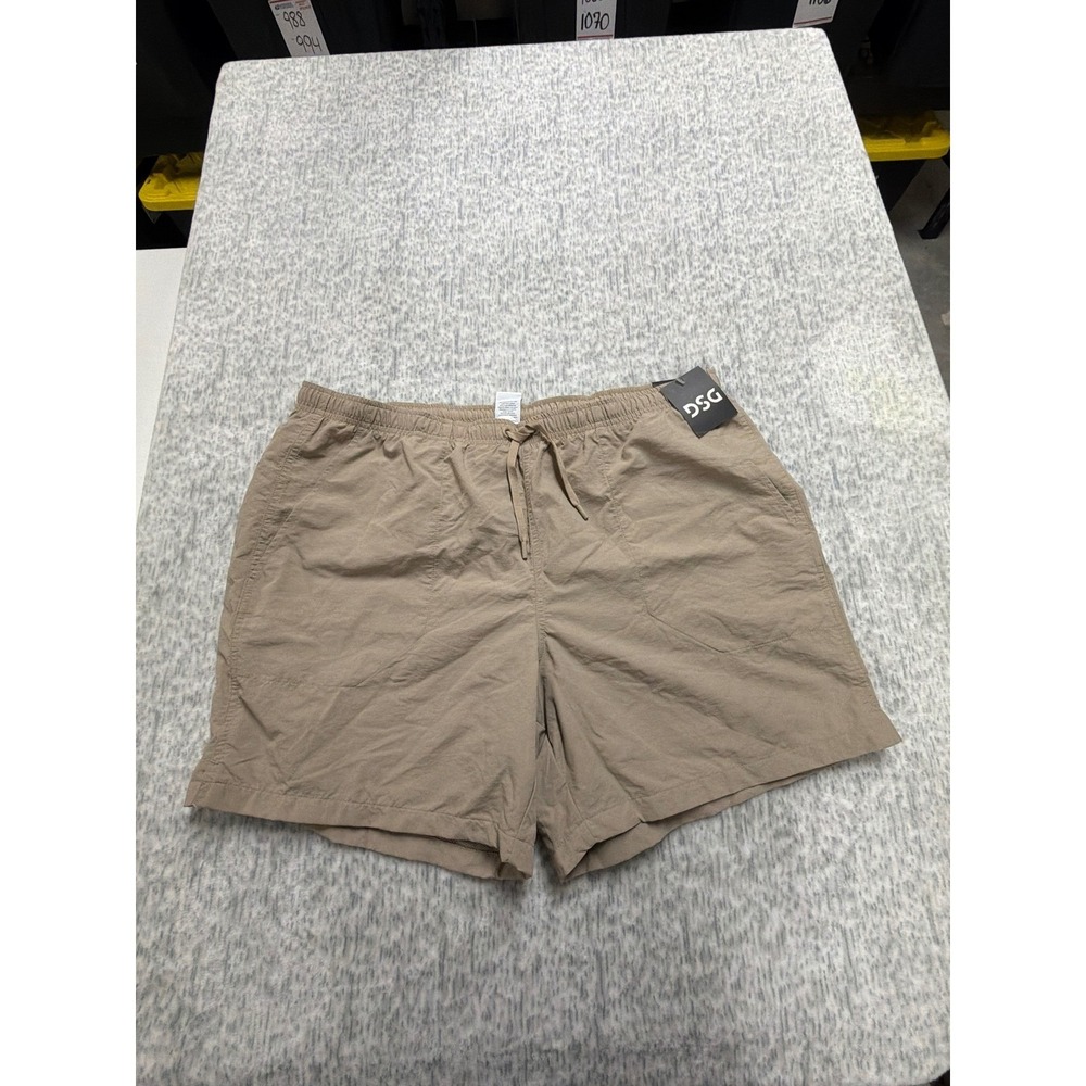DSG Mens 6 Rec Short Khaki‎ Relaxed Fit Water Repellent Nylon XL DAM14124 NWT